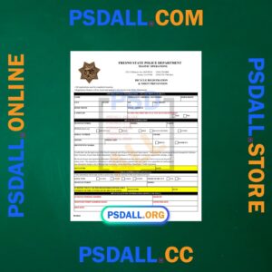 Bike Registration Application PDF Template psdall.org